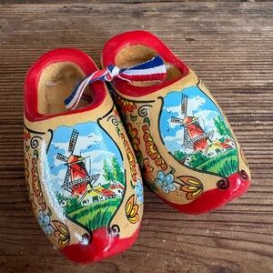 Decorative hand painted Dutch wooden clogs